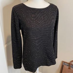 Chico's Design Sparkly Black and Copper Top - Size 1